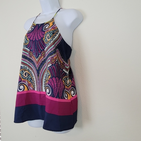 NWT Renee C Jayani Racerback Halter Top Multicolor Stitch Fix Size S Colorful - Picture 4 of 12